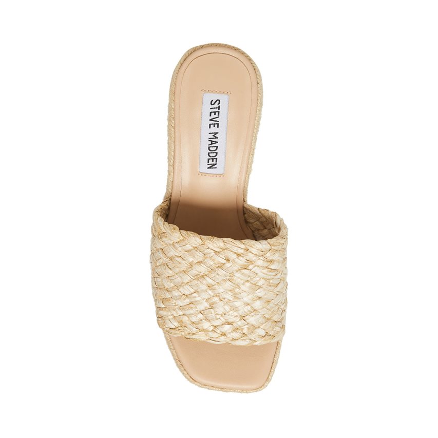 Beige Steve Madden Atlantic Raffia Women's Platform Sandals | PH 8415PIN